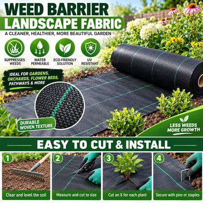 🌿 50% OFF NOW! 🧵 Weed Control Fabric – Blocks Sunlight, Breathable & Perfect for Garden Beds & Pathways 📉