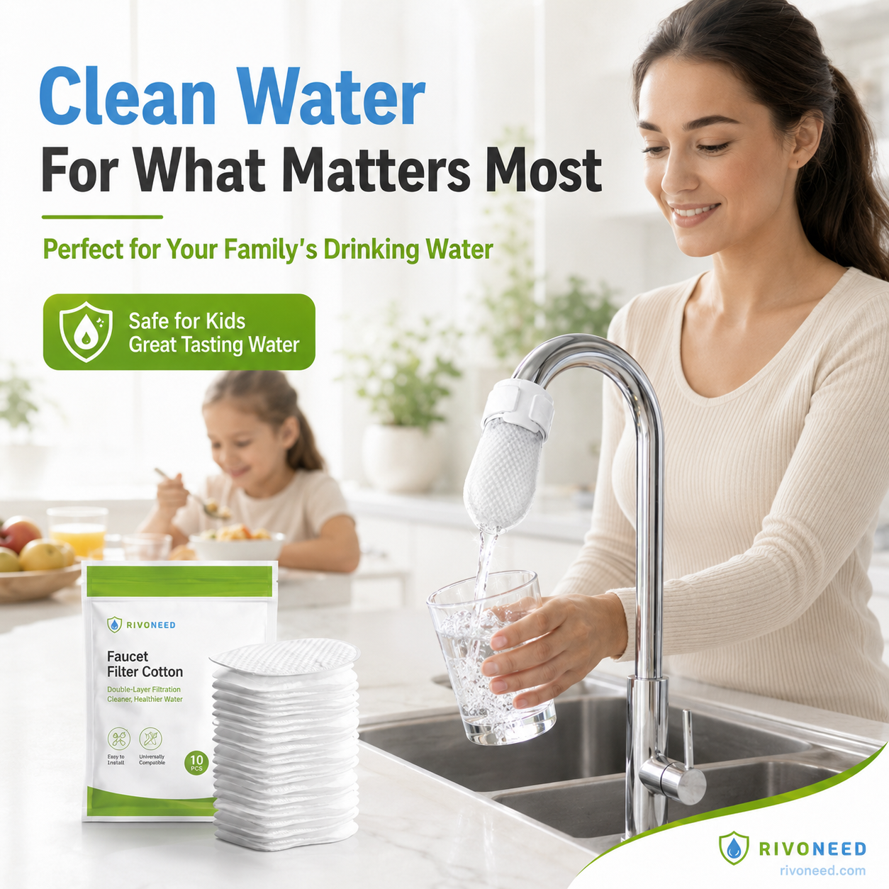🔥🔥Buy 2 get 1 free ✨️Anti-Splash Kitchen Faucet Filter for Sediment & Rust Removal