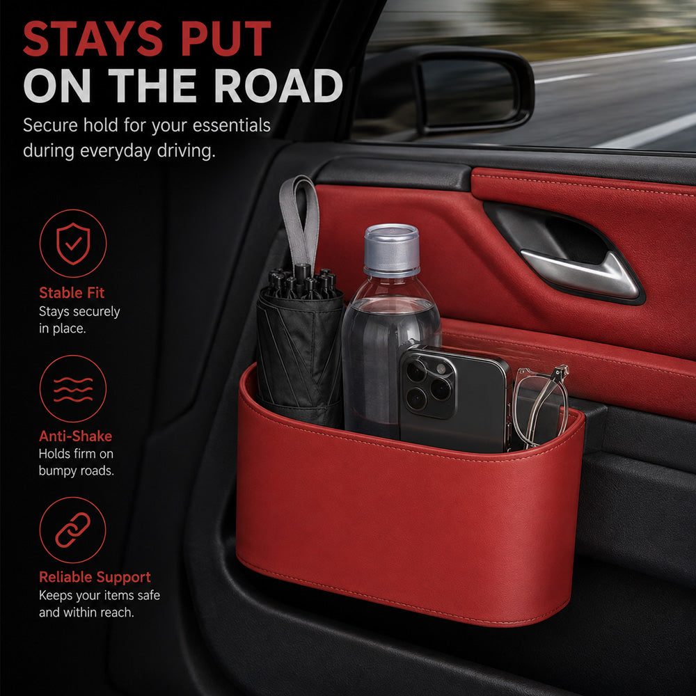 🥳2026 HOT SALE🥳💞50K+ SOLD!🚗🧺 53% OFF! Leather Car Door Cup Holder – Wide‑mouth opening, easy reach for drinks & phone. Clip‑on secure fit. PU leather, tough & stylish. 🛡️✨
