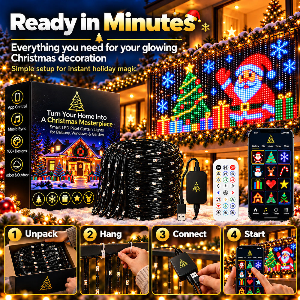 💥LIMITED‑TIME 50% OFF! 🎄 Upgraded Smart Animated Christmas Lights 📱 Tap, Glow & Enjoy the Christmas Magic✨Connect multiple lights – create a shared lighting pattern via the app
