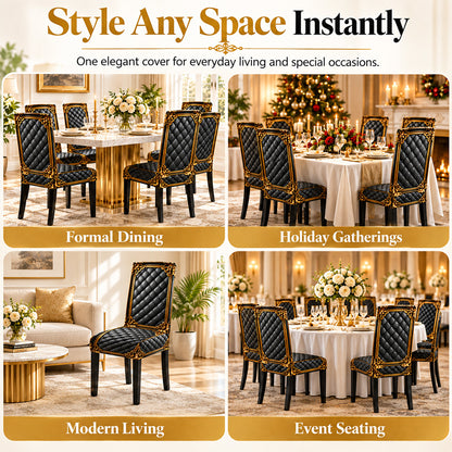 ⏳Time-Limited Special⏰Washable Stretch Chair Cover – Baroque Gilded Print, High‑Density Elastic Fabric ✨