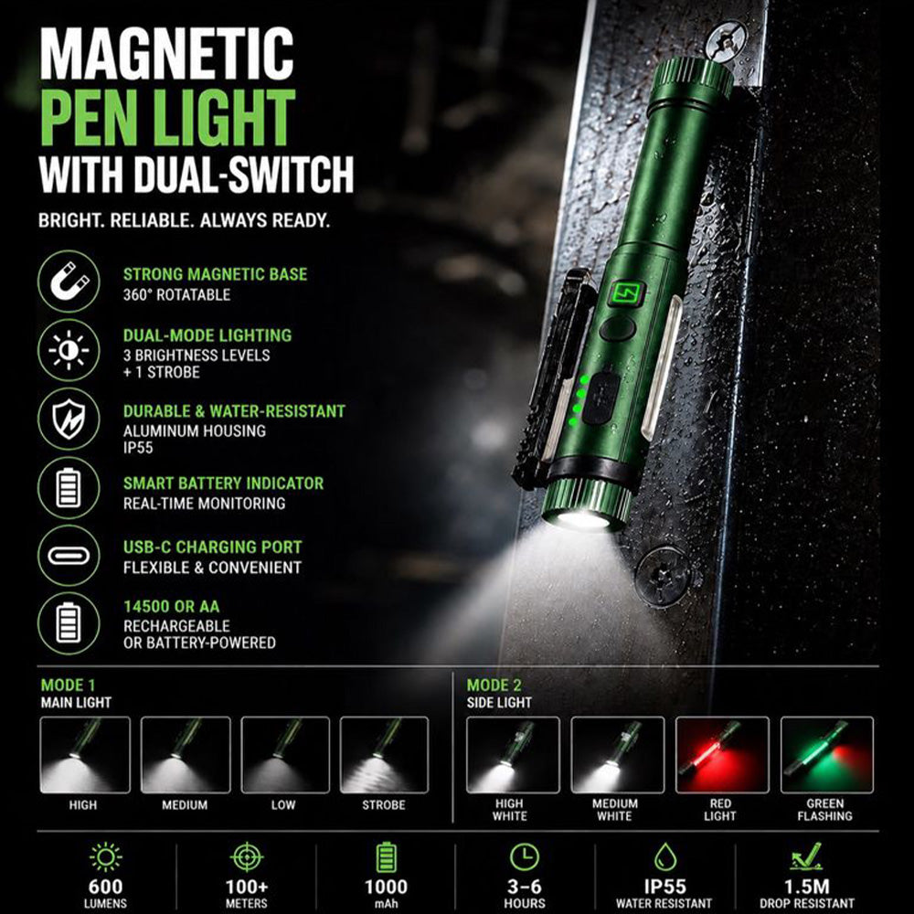 🧲Multifunctional Pen-Shaped Strong Magnetic Work Light💡
