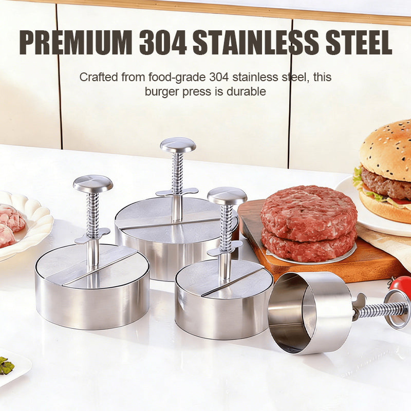 🍔 Perfect Burgers in 1 Press! The Ultimate Spring-Loaded Patty Maker — Stop Cooking Uneven, Crumbly Messes!