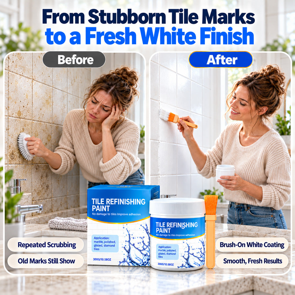 White Tile Refinishing Paint with Brush/✨ REFRESH OLD, STAINED SURFACES