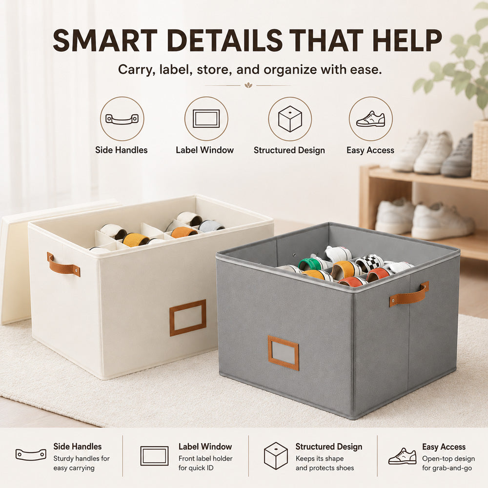 💥Fabric shoe organizer, storage box