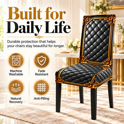 ⏳Time-Limited Special⏰Washable Stretch Chair Cover – Baroque Gilded Print, High‑Density Elastic Fabric ✨