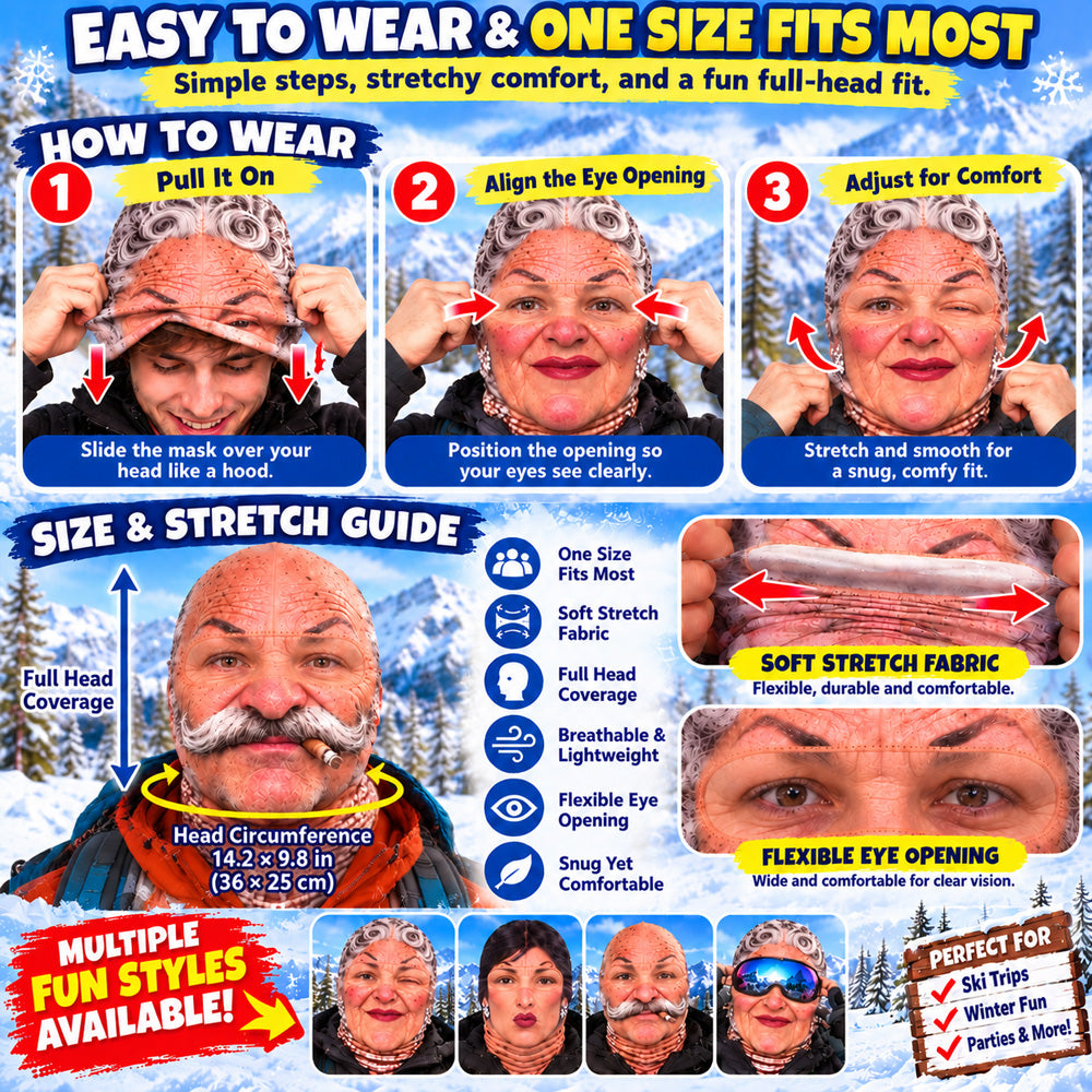 ⛷️ Funny Ski Mask – Born for the Slopes Winter Face Cover