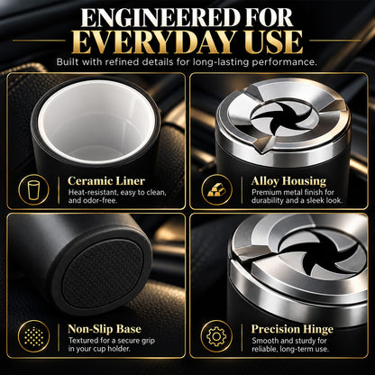 🚗Rotating Car Ashtray with Ceramic Inner Liner---A Cleaner Car Starts With One Small Upgrade