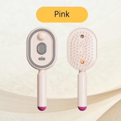 💖Scalp Massager Comb 💆‍♀️ – Self-Cleaning 🧼, Tangle-Free ✂️ & Frizz-Control Hair Brush with Soothing Mist Spray 💨✨ | Perfect for Dry, Brittle Hair 💧🌟