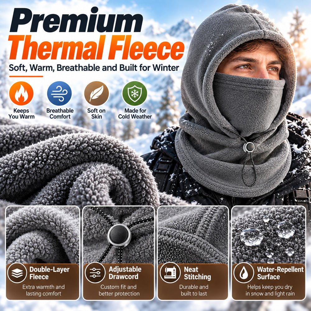 ⌛❄️Limited‑Time 60% OFF ❄️ 3-in-1 Coverage | Thermal Balaclava Face Mask with Adjustable Drawstring