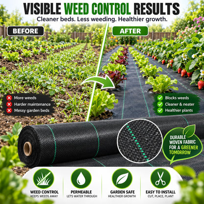 🌿 50% OFF NOW! 🧵 Weed Control Fabric – Blocks Sunlight, Breathable & Perfect for Garden Beds & Pathways 📉