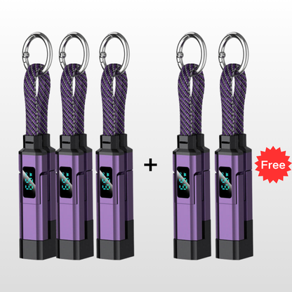 🔥HOT SALE 40% OFF🔥4-in-1 Digital Display Keychain Charging Cable