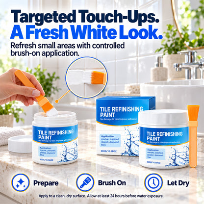 White Tile Refinishing Paint with Brush/✨ REFRESH OLD, STAINED SURFACES