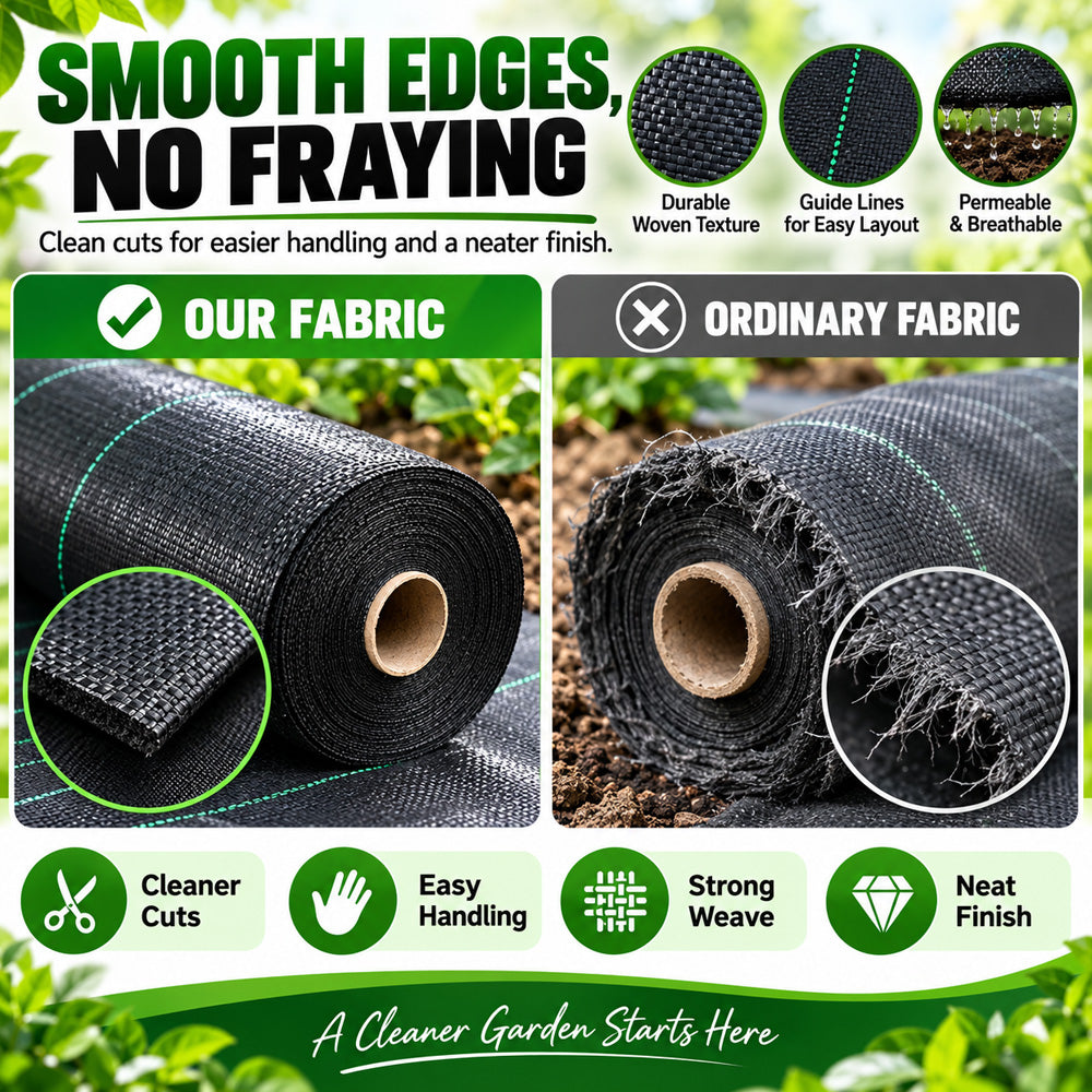 🌿 50% OFF NOW! 🧵 Weed Control Fabric – Blocks Sunlight, Breathable & Perfect for Garden Beds & Pathways 📉