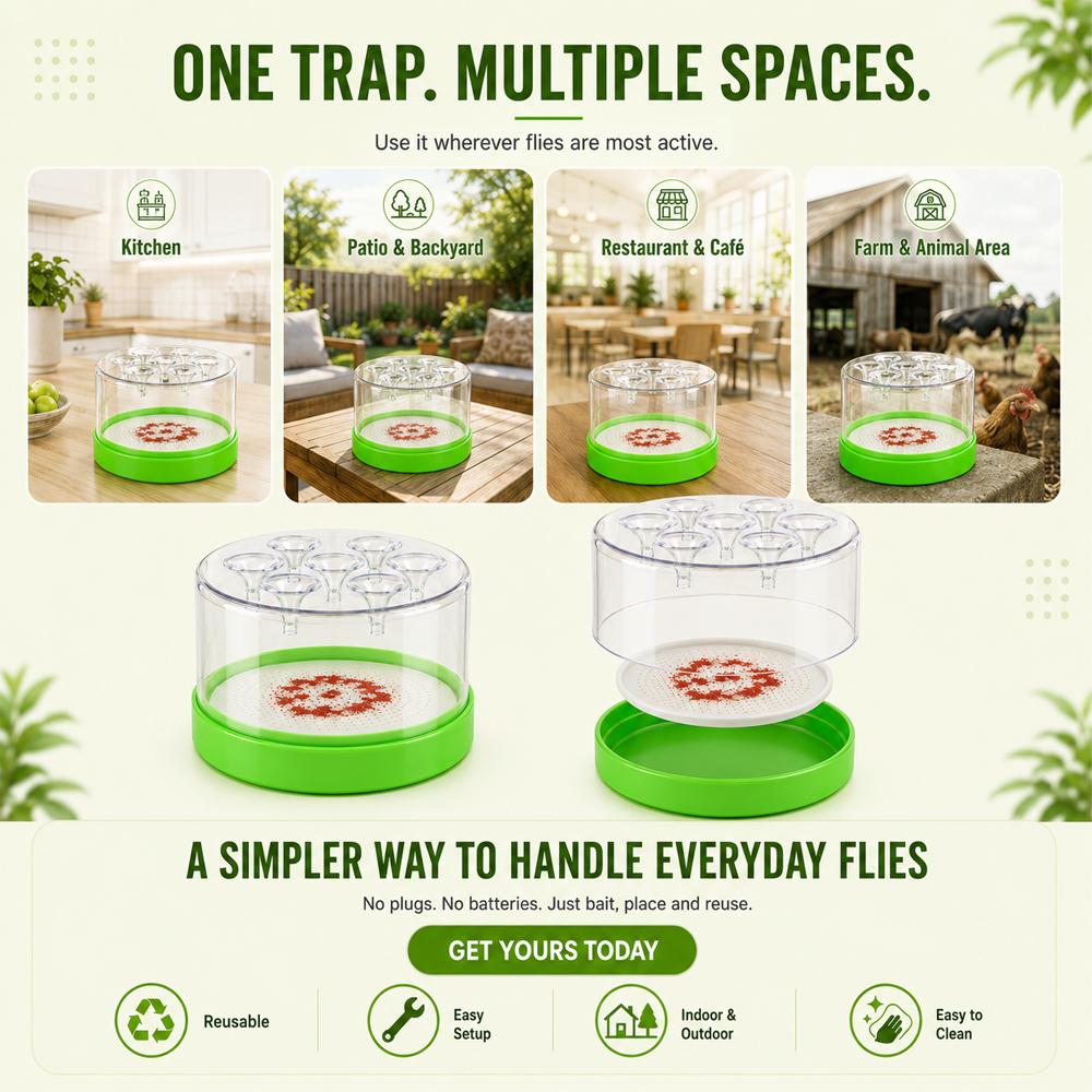 🪰 Reusable Non-Electric Fly & Mosquito Trap – Safe, Durable🏡