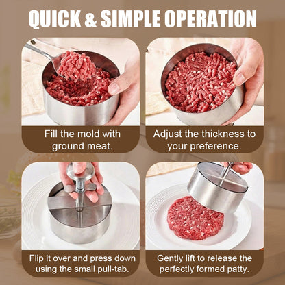 🍔 Perfect Burgers in 1 Press! The Ultimate Spring-Loaded Patty Maker — Stop Cooking Uneven, Crumbly Messes!