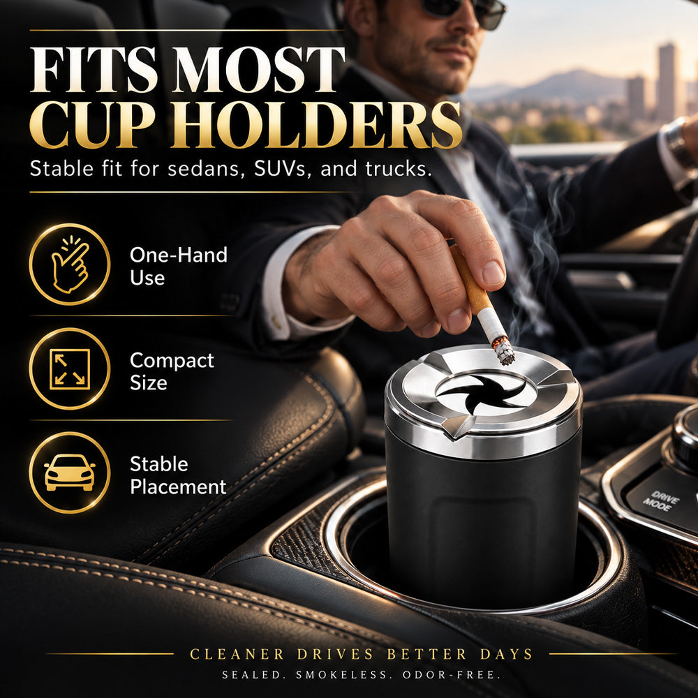 🚗Rotating Car Ashtray with Ceramic Inner Liner---A Cleaner Car Starts With One Small Upgrade