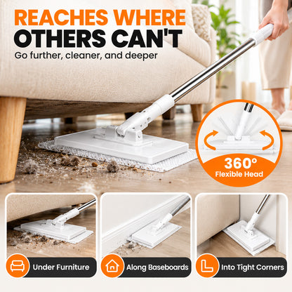 ⏳LAST DAY SALE ONLY🔥Extendable Telescopic Disposable Flat Clip Mop, 360° Swivel Lightweight Floor Mop