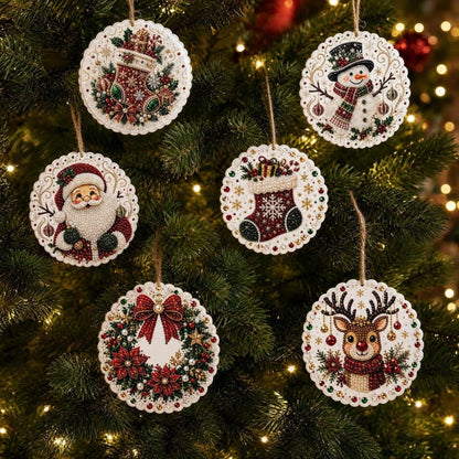 🎅🎄Christmas DIY Diamond Painting Ornaments Kit – Xmas Tree Hanging Craft Decoration✨🎁