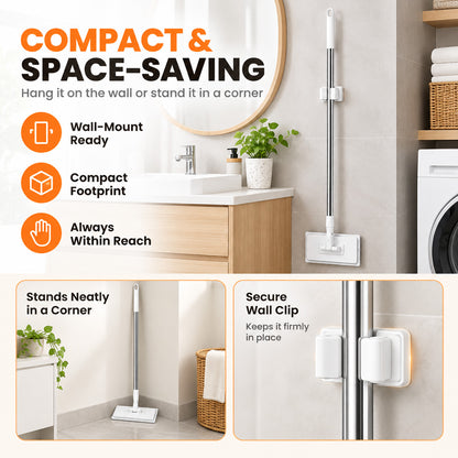 ⏳LAST DAY SALE ONLY🔥Extendable Telescopic Disposable Flat Clip Mop, 360° Swivel Lightweight Floor Mop