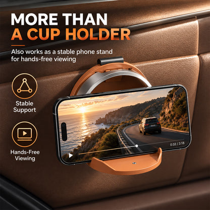 🥤🔥 LIMITED-TIME OFFER £16.99 TODAY.Universal Foldable Car Cup Holder with Hook, Space-Saving Vehicle Drink Holder for Bottles, Coffee Cups & Tumblers