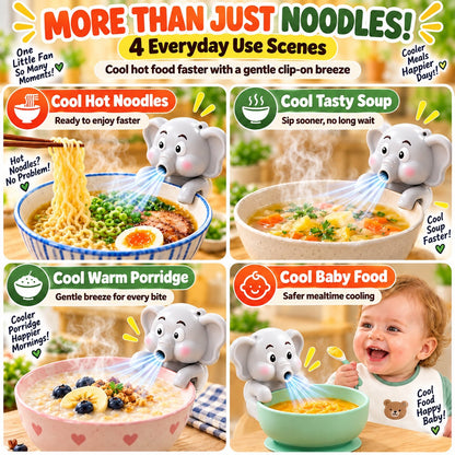 🌬️🦖Clip‑On Mini Fan, Dinosaur & Elephant Styles for Soup, Tea & Coffee