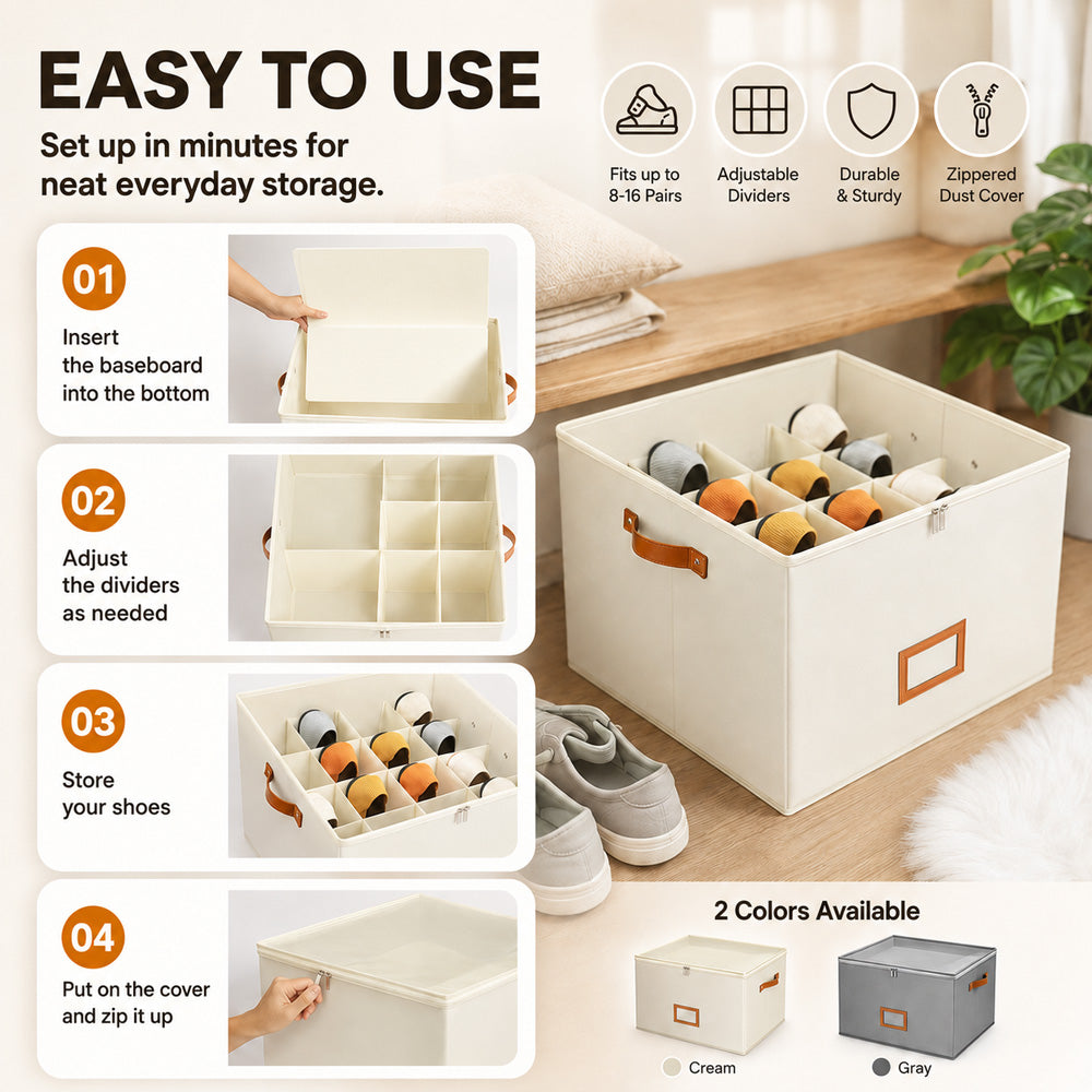 💥Fabric shoe organizer, storage box