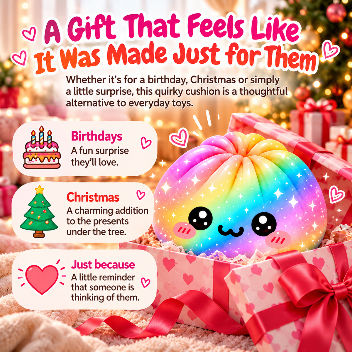 🧸Personalised 3D Dumpling Pillows – A Unique Gift for Kids