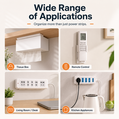 🔥 50% OFF Self-Adhesive Power Strip Holder 🔌 Keep Cords Off the Floor & Desk