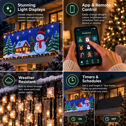 💥LIMITED‑TIME 50% OFF! 🎄 Upgraded Smart Animated Christmas Lights 📱 Tap, Glow & Enjoy the Christmas Magic✨Connect multiple lights – create a shared lighting pattern via the app