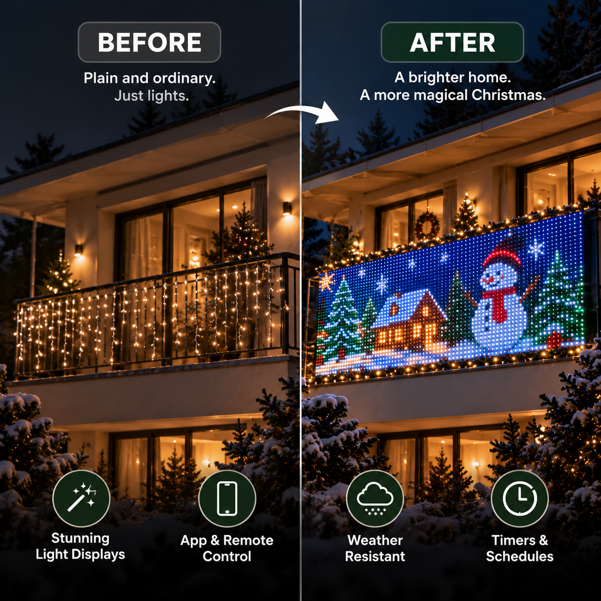 💥LIMITED‑TIME 50% OFF! 🎄 Upgraded Smart Animated Christmas Lights 📱 Tap, Glow & Enjoy the Christmas Magic✨Connect multiple lights – create a shared lighting pattern via the app