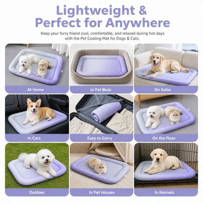 upsell-❄️Pet Cooling Mat for Dogs & Cats 🐾  Naturally Cool Ice-Silk Pad • Breathable, Washable & Soft