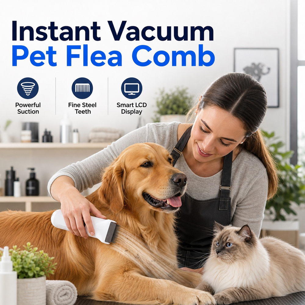 🥳2026 HOT SALE🥳💞50K+ SOLD!🐾⚡ 50% OFF! Electric Flea Comb for Pets – Vacuum suction + fine stainless teeth, chemical‑free flea removal. Gentle on coat, easy to clean – a must for pet parents! 🛡️✨