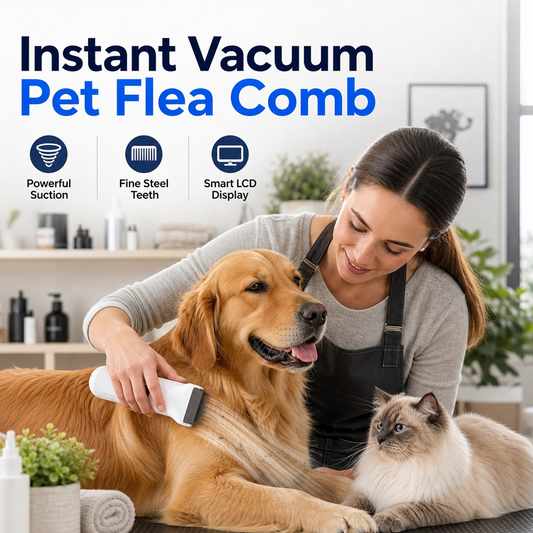 🥳2026 HOT SALE🥳💞50K+ SOLD!🐾⚡ 50% OFF! Electric Flea Comb for Pets – Vacuum suction + fine stainless teeth, chemical‑free flea removal. Gentle on coat, easy to clean – a must for pet parents! 🛡️✨