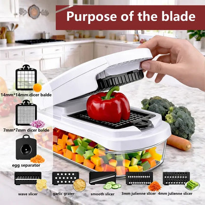 🥕🥕15-in-1 Vegetable Chopper | Multifunctional Food Cutter with Container