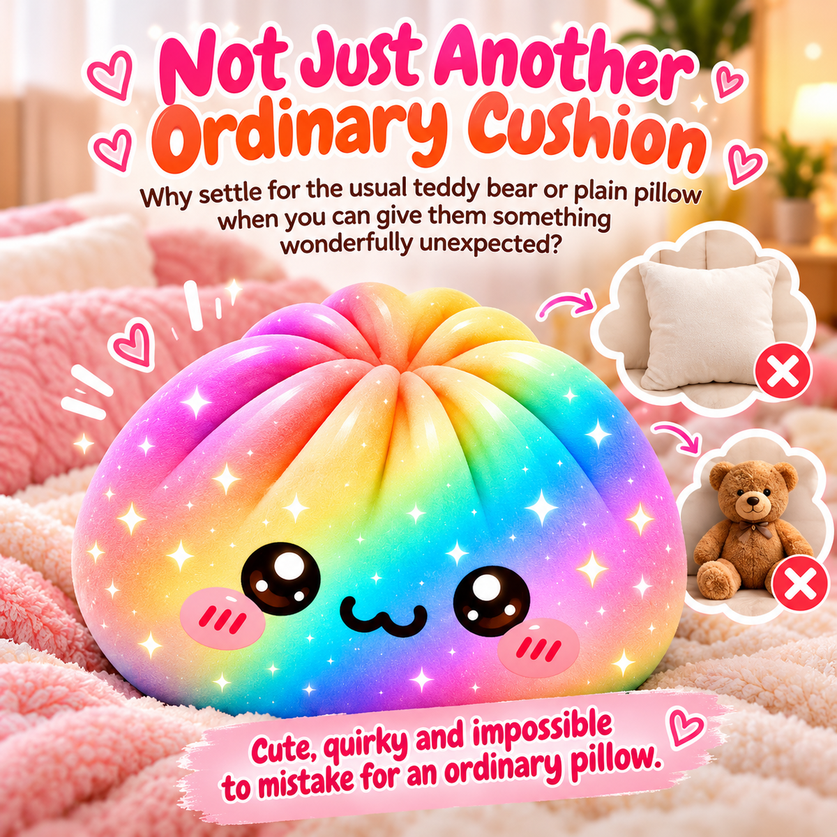🧸Personalised 3D Dumpling Pillows – A Unique Gift for Kids