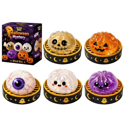 Halloween Ghost Dumpling Glitter Squeeze Toy Set, Spooky Stress Relief Squishy Fidget Toys, Portable Hand Decompression Toy, Halloween Party Favors Trick Treat Bag Fillers Holiday Gifts