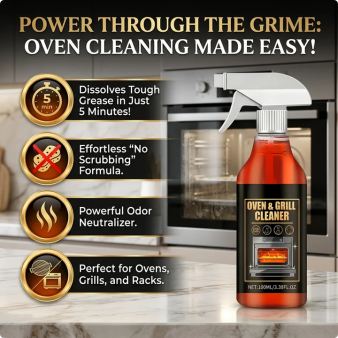 🧼 BUY 2 GET 1 FREE! ✨ Oven & Grill Cleaner Spray – Dissolves Grease in 5 Mins, No Scrubbing & Eliminates Odors 🔥
