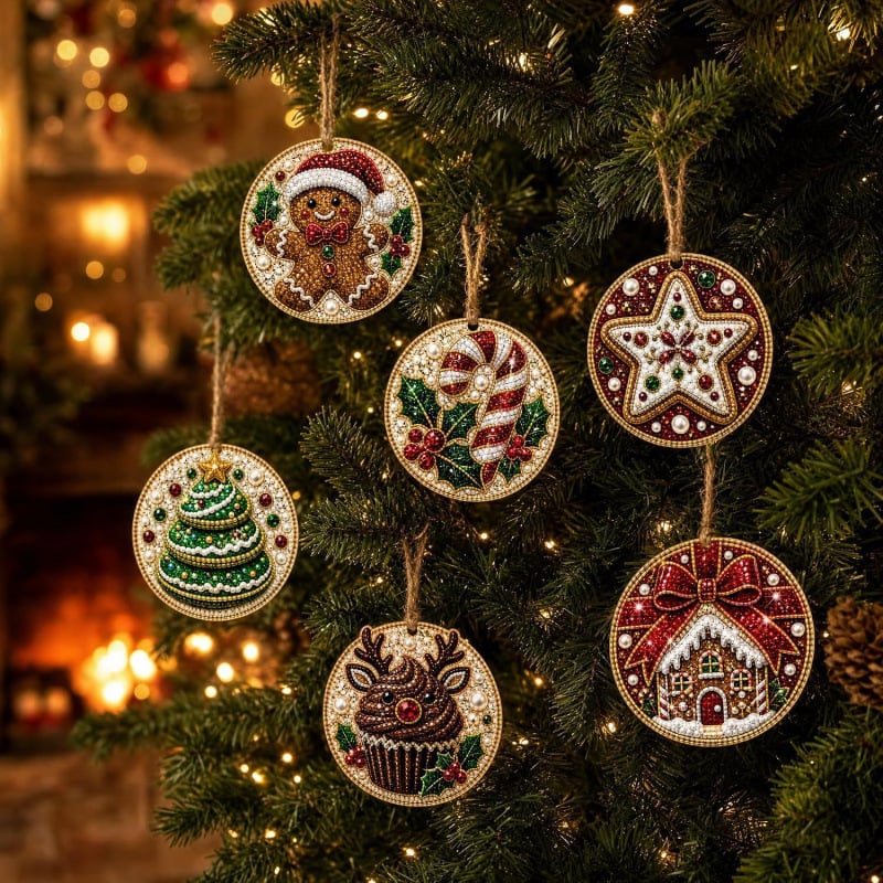 🎅🎄Christmas DIY Diamond Painting Ornaments Kit – Xmas Tree Hanging Craft Decoration✨🎁