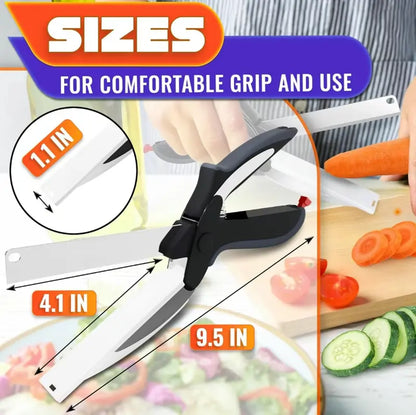 🧑‍🍳 2 in 1 Kitchen Scissors for Food - Stainless Steel Cutting Board Scissors with Safety Lock