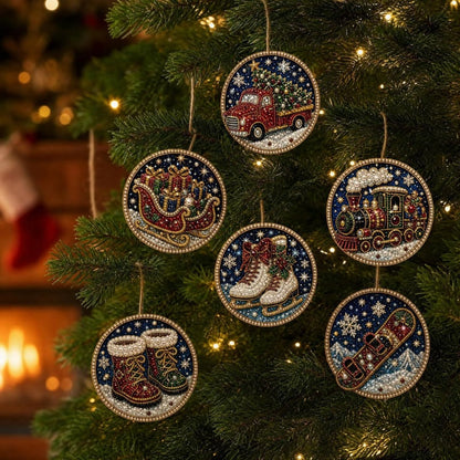 🎅🎄Christmas DIY Diamond Painting Ornaments Kit – Xmas Tree Hanging Craft Decoration✨🎁