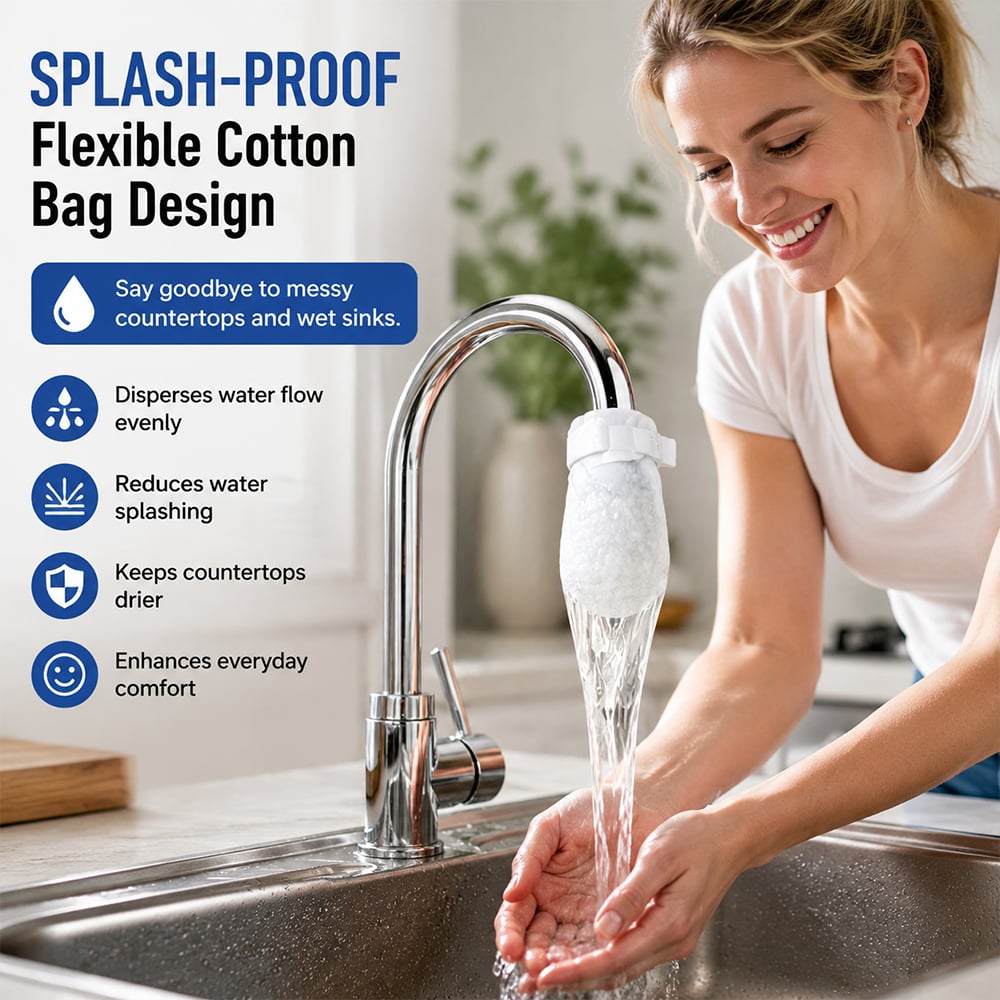 🔥LAST DAY 50% OFF💧Faucet Filter Cotton Bags - Universal, 100 PCS Splash-Proof Faucet Filter 🌟Set