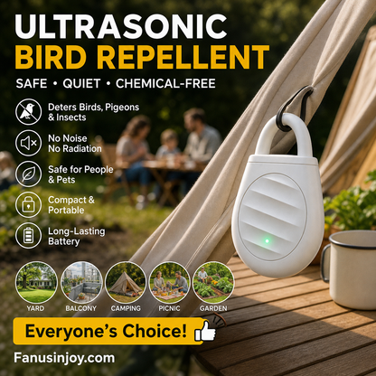 🏆 Last Day Special Price £16.99 ! 🐦Buy 2 Get 1 Free🎁No more trouble from birds, beasts and locusts！Portable Ultrasonic Bird Repellent Keychain