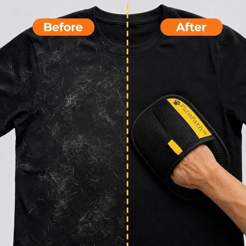🐾🧤50%OFF|Pet Hair Remover Glove✨ Removes Dog & Cat Hair In Seconds ♻️ Reusable 1000+ Times 🛋️ Works On Sofas, Clothes & Cars