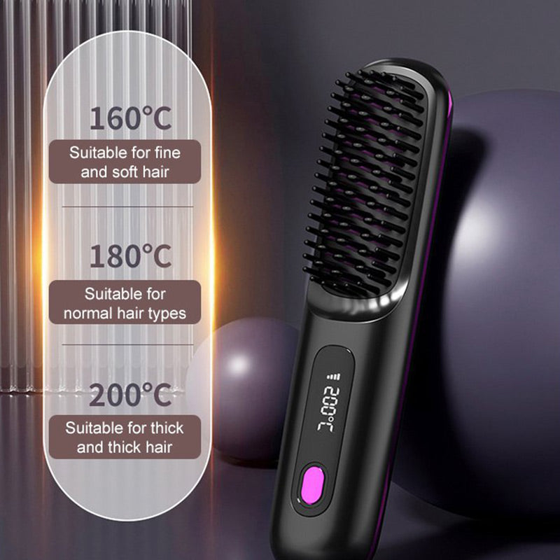 🎁Flash Sale(🚀50%OFF)🎁Cordless Ceramic Heated Hair Straightening Comb