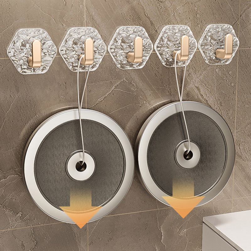 🥳2026 HOT SALE🥳💞50K+ SOLD!🧲💛 50% OFF! 5 PCS Punch-Free Adhesive Hooks – L‑shaped, 3kg capacity. No drilling, no trace. Perfect for bathroom & kitchen. 🛁✨