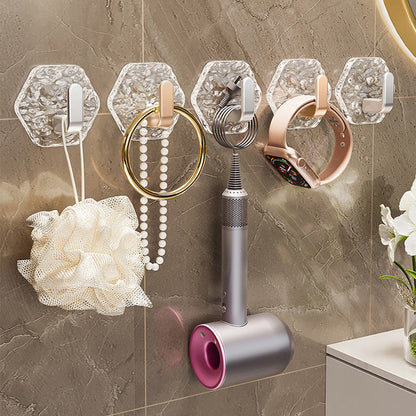 🥳2026 HOT SALE🥳💞50K+ SOLD!🧲💛 50% OFF! 5 PCS Punch-Free Adhesive Hooks – L‑shaped, 3kg capacity. No drilling, no trace. Perfect for bathroom & kitchen. 🛁✨