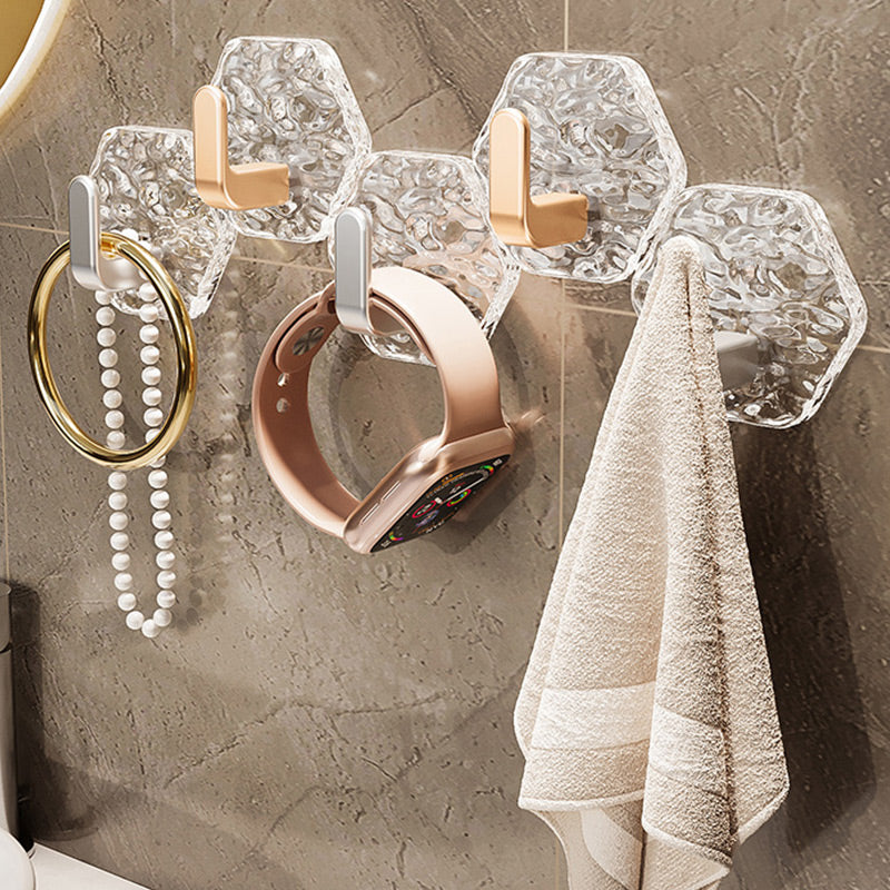 🥳2026 HOT SALE🥳💞50K+ SOLD!🧲💛 50% OFF! 5 PCS Punch-Free Adhesive Hooks – L‑shaped, 3kg capacity. No drilling, no trace. Perfect for bathroom & kitchen. 🛁✨