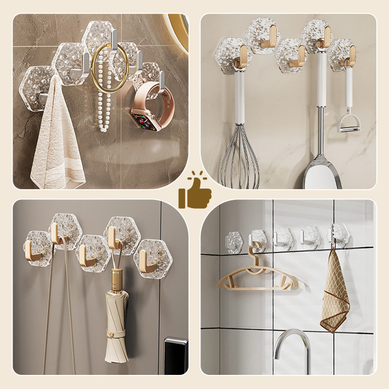 🥳2026 HOT SALE🥳💞50K+ SOLD!🧲💛 50% OFF! 5 PCS Punch-Free Adhesive Hooks – L‑shaped, 3kg capacity. No drilling, no trace. Perfect for bathroom & kitchen. 🛁✨
