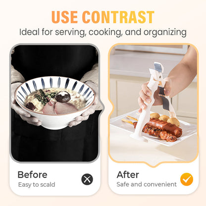 🍽️ 3-in-1 Silicone Bowl & Plate Clamp | LAST DAY 50% OFF!! | Non-Slip Grip for Food Storage & Transport | Final Chance Kitchen Helper Gift 🎅✨